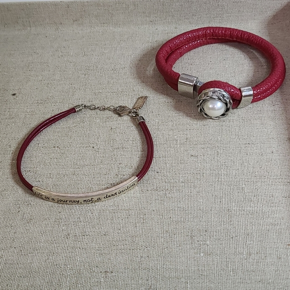 Red Leather Bracelets x2 - Picture 4 of 6